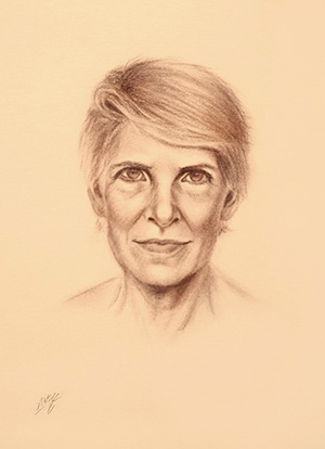 Portrait, monochrome Zeichnung, von Andy Steinbauer